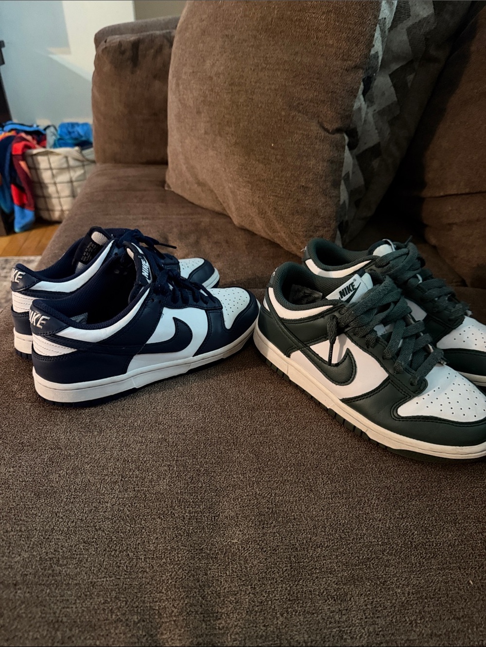Nike Kids Dunks Sneakers in Navy & Forest Green